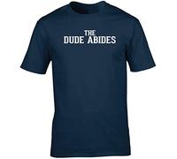 Hippowarehouse The Dude Abides Unisex Short Sleeve t-Shirt (Specific Size Guide in Description) Navy Blue
