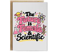 Hippowarehouse The Future Is Female & Scientific Personalised Card A6 with envelope for him for her Funny Cards for Men and Women Blank inside option
