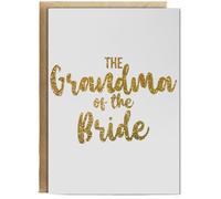 Hippowarehouse The grandma of the bride - gold glitter Personalised Card A6 with envelope for him for her Funny Cards for Men and Women Blank inside option