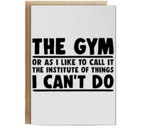 Hippowarehouse The gym, or as I like to Call it the institute of things I can't do Birthday Card A5 Personalised with envelope for him for her Funny Cards for Men and Women Blank inside option