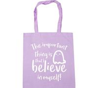 Hippowarehouse The Important Thing Is That I Believe In Myself Ghost Tote Shopping Gym Beach Bag 42cm x38cm, 10 litres
