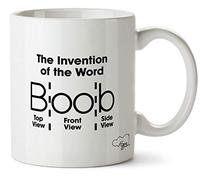 Hippowarehouse The Invention of The Word Boob Printed Mug Cup Ceramic 10oz