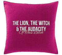 Hippowarehouse The Lion, The Witch, and The Audacity of the b*tch Printed bedroom accessory cushion cover case 41x41cm