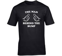 Hippowarehouse The Man Behind The Bump Unisex Short Sleeve t-Shirt (Specific Size Guide in Description) Black