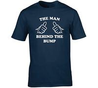 Hippowarehouse The Man Behind The Bump Unisex Short Sleeve t-Shirt (Specific Size Guide in Description) Navy Blue