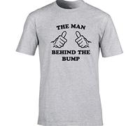 Hippowarehouse The Man Behind The Bump Unisex Short Sleeve t-Shirt (Specific Size Guide in Description) Grey
