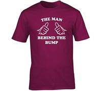 Hippowarehouse The Man Behind The Bump Unisex Short Sleeve t-Shirt (Specific Size Guide in Description) Maroon
