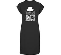 Hippowarehouse The More I get to Know People The More I Realise why noah only let Animals on The Boat t-Shirt Dress Women's Adults Nightie Nightdress Black
