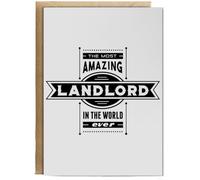 Hippowarehouse The Most Amazing Landlord Personalised Card A6 with envelope for him for her Funny Cards for Men and Women Blank inside option