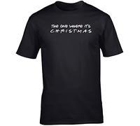 Hippowarehouse The one Where It's Christmas Friends Phoebe Rachel Ross Joey Chandler Unisex Short Sleeve t-Shirt (Specific Size Guide in Description) Black