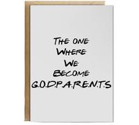 Hippowarehouse The One Where We Become G.O.D.P.A.R.E.N.T.S Birthday Card A5 Personalised with envelope for him for her Funny Cards for Men and Women Blank inside option