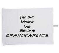 Hippowarehouse The One Where We Become G.R.A.N.D.P.A.R.E.N.T.S Tea Towel Eco Printed Dish Cloth Kitchen accessory 50cmx70cm 100% Cotton