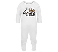 Hippowarehouse The Prince Has Arrived Baby Romper All in one Piece Unisex White