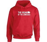 Hippowarehouse The Roar of The lionesses Unisex Hoodie Hooded top (Specific Size Guide in Description) Red