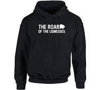 Hippowarehouse The Roar of The lionesses Unisex Hoodie Hooded top (Specific Size Guide in Description) Black