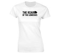 Hippowarehouse The Roar of The lionesses Womens Fitted Short Sleeve t-Shirt (Specific Size Guide in Description) White