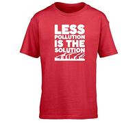 Hippowarehouse The Solution is Less Pollution Kids Children's Short Sleeve t-Shirt Red