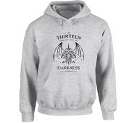 Hippowarehouse The thirteen from now until the darkness claims us unisex Hoodie hooded top Medium adult Grey