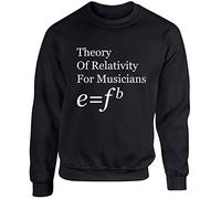 Hippowarehouse Theory of Relativity for Musicians Unisex Jumper Sweatshirt Pullover (Specific Size Guide in Description) Black