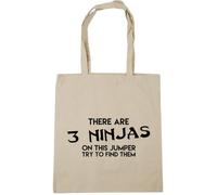 Hippowarehouse There are 3 Ninjas on This Jumper Try and find Them Kids Children's Unisex Jumper Sweatshirt Pullover Tote Shopping Gym Beach Bag 42cm x38cm, 10 litres