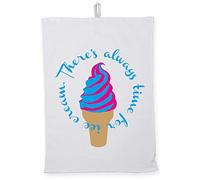 Hippowarehouse There's always time for ice cream blue Tea Towel Eco Printed Dish Cloth Kitchen accessory 50cmx70cm 100% Cotton