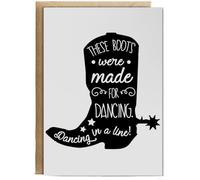Hippowarehouse These Boots Were Made For Dancing, Dancing In A Line! Cowboy Boot Silhouette Personalised Card A5 with envelope for him for her Funny Cards for Men and Women Blank inside option