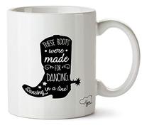 Hippowarehouse These Boots were Made for Dancing, Dancing in A Line! Cowboy Boot Silhouette Printed Mug Cup Ceramic 10oz