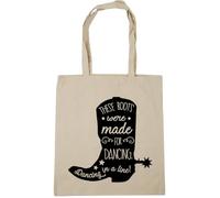 Hippowarehouse These Boots Were Made For Dancing, Dancing In A Line! Cowboy Boot Silhouette Tote Shopping Gym Beach Bag 42cm x38cm, 10 litres