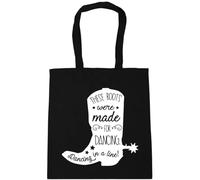 Hippowarehouse These Boots Were Made For Dancing, Dancing In A Line! Cowboy Boot Silhouette Tote Shopping Gym Beach Bag 42cm x38cm, 10 litres