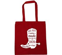 Hippowarehouse These Boots Were Made For Dancing, Dancing In A Line! Cowboy Boot Silhouette Tote Shopping Gym Beach Bag 42cm x38cm, 10 litres