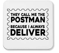 Hippowarehouse They call me the postman cause I always deliver printed coaster gloss finish durable backing 9cm x 9cm 2 pack