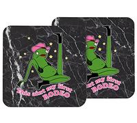 Hippowarehouse This aint my first rodeo - Sassy Frog printed coaster gloss finish durable backing 9cm x 9cm 2 pack