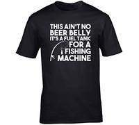 Hippowarehouse This Ain't No Beer Belly It's A Fuel Tank for A Fishing Machine Unisex Short Sleeve t-Shirt (Specific Size Guide in Description) Black
