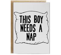 Hippowarehouse This boy needs a nap Personalised Card A6 with envelope for him for her Funny Cards for Men and Women Blank inside option