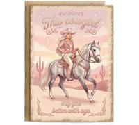 Hippowarehouse This cowgirl only gets better with age Personalised Card A6 with envelope for him for her Funny Cards for Men and Women Blank inside option