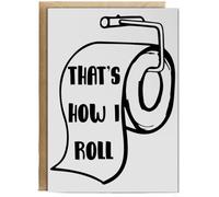 Hippowarehouse This is how i roll toilet Personalised Card A6 with envelope for him for her Funny Cards for Men and Women Blank inside option