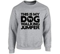 Hippowarehouse This is My Dog Walking Jumper Unisex Jumper Sweatshirt Pullover Grey