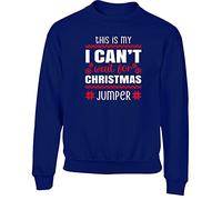 Hippowarehouse This is My I Can't Wait for Christmas Jumper Winter Holiday Impatient Snowflakes Kids Children's Unisex Jumper Sweatshirt Pullover Navy