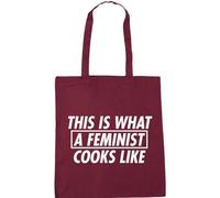 Hippowarehouse This is what a feminist cooks like Tote Shopping Gym Beach Bag 42cm x38cm, 10 litres