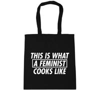 Hippowarehouse This is what a feminist cooks like Tote Shopping Gym Beach Bag 42cm x38cm, 10 litres