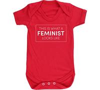 Hippowarehouse This is What a Feminist Looks Like Baby Vest Bodysuit (Short Sleeve) Boys Girls Red