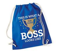 Hippowarehouse This is What a Top Class Boss Looks Like Drawstring Cotton School Gym Bag 37cm x 46cm, 12 litres