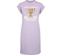 Hippowarehouse This is What a Top Class Nanny Looks Like t-Shirt Dress Women's Adults Nightie Nightdress Lilac