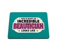 Hippowarehouse This is what an incredible beautician looks like printed mouse mat pad accessory black rubber base 240mm x 190mm x 60mm