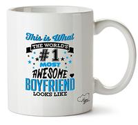 Hippowarehouse This is What The World's Number 1 Most Awesome Boyfriend Looks Like Printed Mug Cup Ceramic 10oz