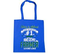 Hippowarehouse This is what the world's number 1 most awesome farmer looks like Tote Shopping Gym Beach Bag 42cm x38cm, 10 litres