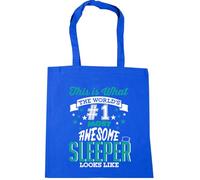 Hippowarehouse This is what the world's number 1 most awesome sleeper looks like Tote Shopping Gym Beach Bag 42cm x38cm, 10 litres