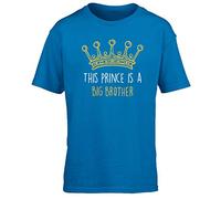 Hippowarehouse This Prince is a Big Brother Kids Children's Short Sleeve t-Shirt Sapphire Blue
