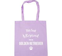 Hippowarehouse This Seat Is Reserved For The Golden Retriever Tote Shopping Gym Beach Bag 42cm x38cm, 10 litres