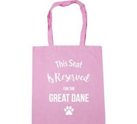 Hippowarehouse This Seat Is Reserved For The Great Dane Tote Shopping Gym Beach Bag 42cm x38cm, 10 litres